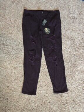 Juniors/teen Ripped Skinny Jeans - Dark Plum